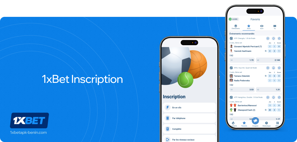 1xbet betapk Bénin inscription